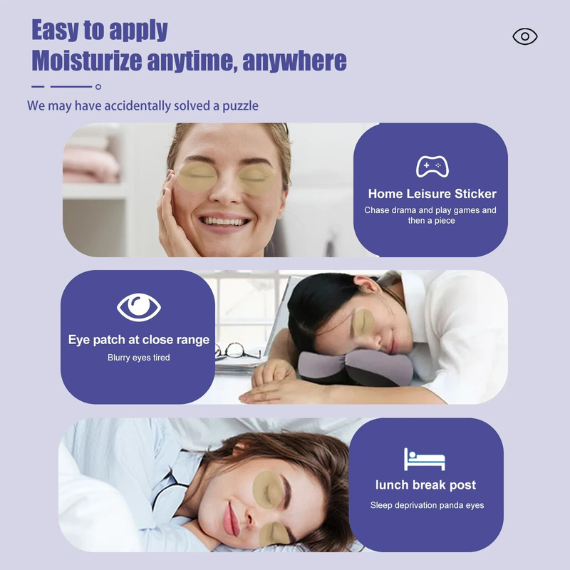 Blåbær lutein øjenplaster Lindre træthed Fjernelse Ubehag Sovemaske Non-woven Cold Compress øjenplastre Moisturizer Kvinde_voghion.com