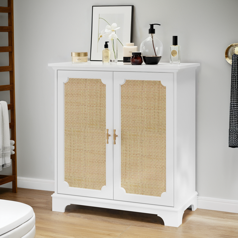 Credenza Mit Rattan-Dekortüren, Weinschrank, Konsolentisch Für Flur_voghion.com