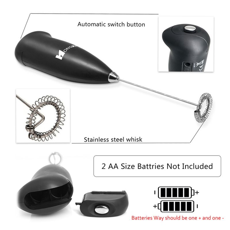 Milchaufschäumer Handheld Schäumer Kaffeemaschine Schneebesen Schokolade/Cappuccino Rührer Mini Portable Mixer Küche Schneebesen Werkzeug_voghion.com