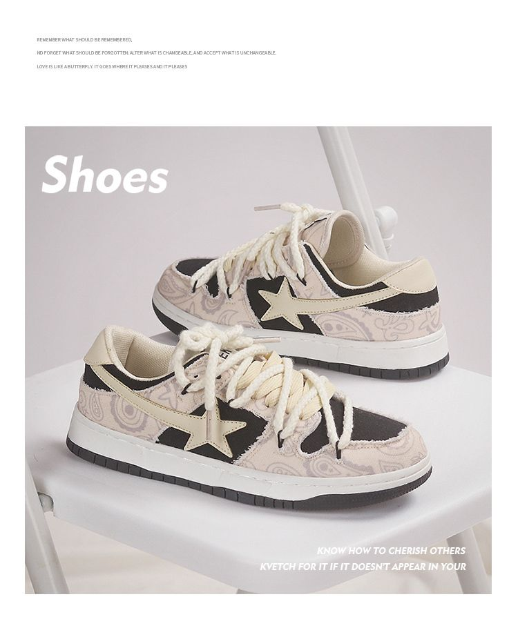 Nieuwe China-Chic Kleine Ster Liefhebbers Mannen en Vrouwen Skateboarden Sh Canvas Dubbele Sh Touwen Veelzijdige Koreaanse Student_voghion.com