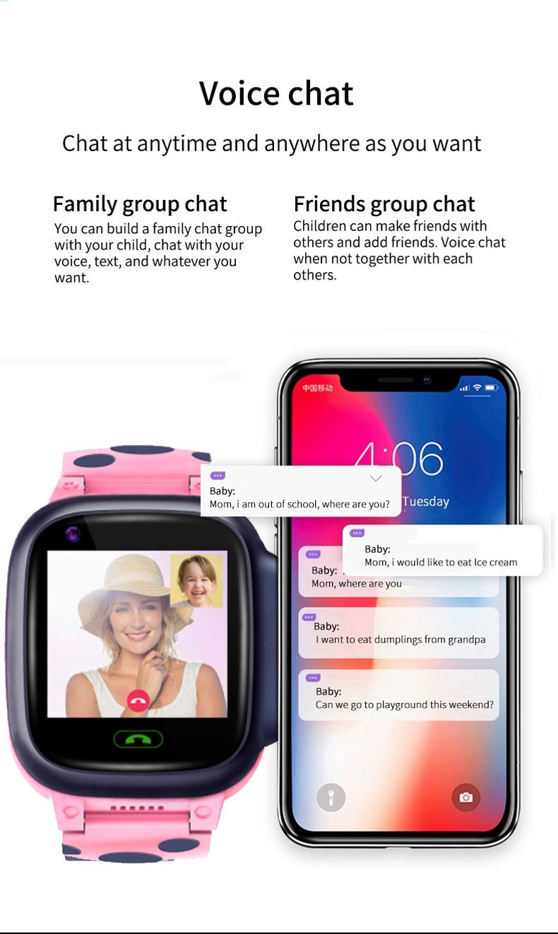 4G Waterproof Kids Smartwatch GPS Tracking, Video Calling & Touch Screen - Compatible With Android/iOS_voghion.com