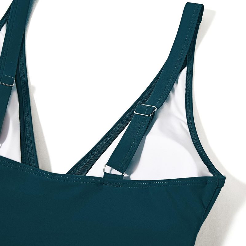 Sexy Cut-out Mesh Deep V Bikini Swimsuit_voghion.com