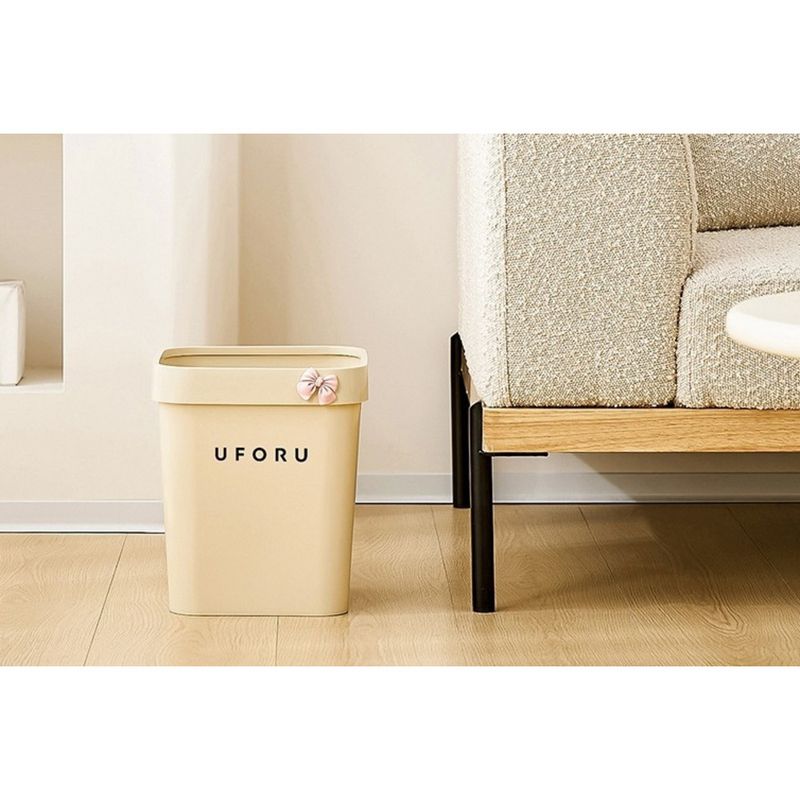 Cestino per la carta quadrato carino per uso domestico, grande capacità, di tipo aperto, per soggiorno, bagno, cucina, con pattumiera ad anello._voghion.com