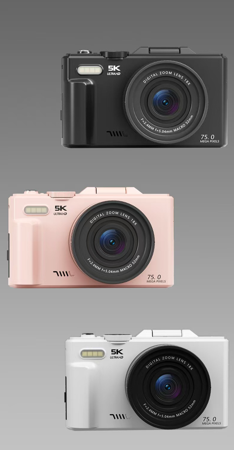 Cámara de vídeo digital CCD sin espejo para estudiantes, 5K HD, para viajes, pantalla abatible, conexión directa por WIFI_voghion.com