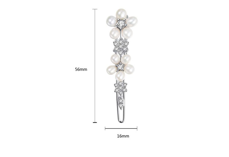 Women's Jewelry Pearl Hair Clip With AAA Freshwater Pearls And Zircon Flower Design, Elegant Hair Accessories For Women Clip Side Clip_voghion.com