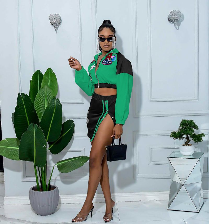 Vêtements Femme Veste imprimée manches longues jupe boutonnée deux pièces femme_voghion.com