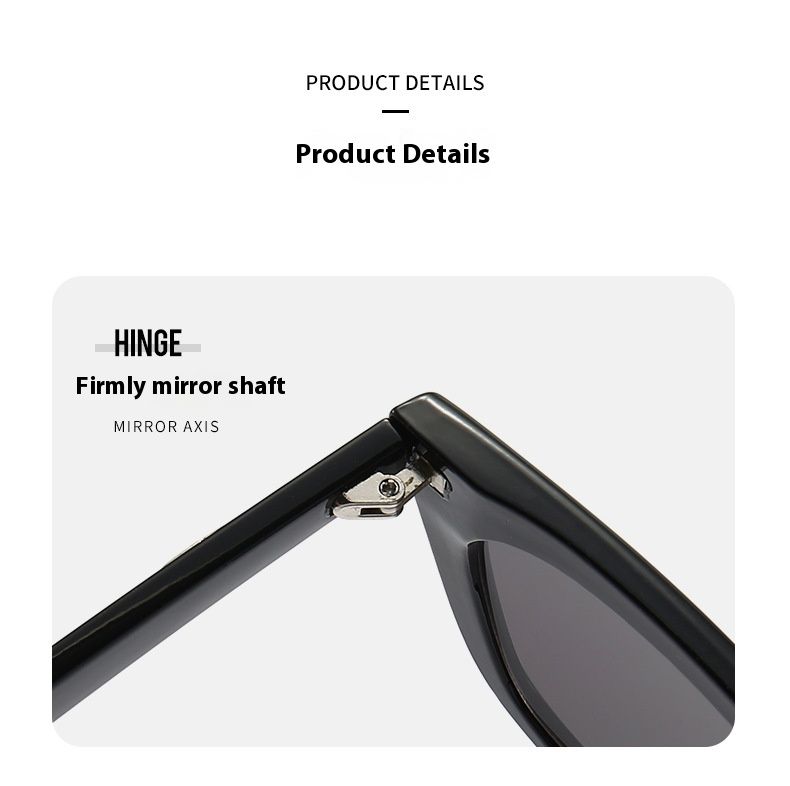 2024 New GM Square Small Face Sunglasses, Male and Female Matching Cat Eye Sunglasses, Black Fashionable and UV Resistant_voghion.com