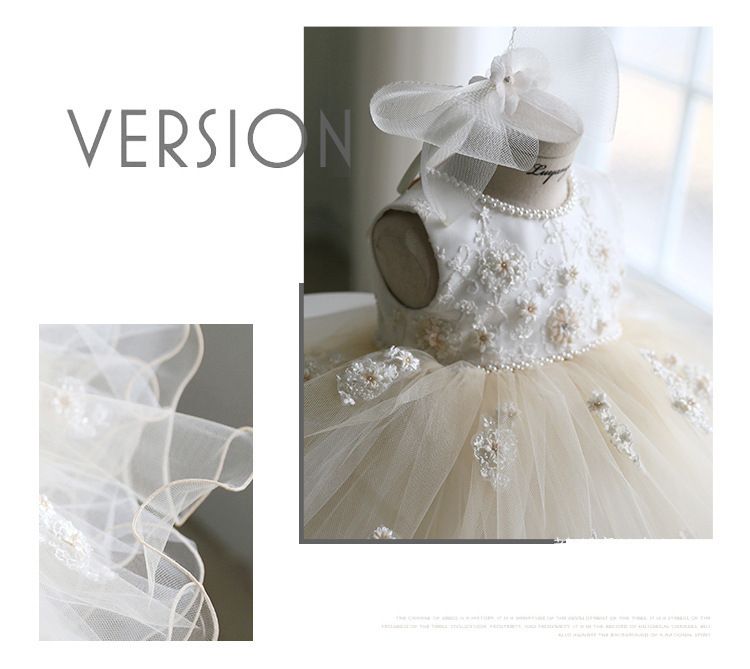 Kleines Prinzessinnenkleid für Mädchen, Spitze, Kinderkleid, Mädchen, Baby, einjähriges Kleid, Tutu-Rock, Klavier-Aufführungskostüm_voghion.com