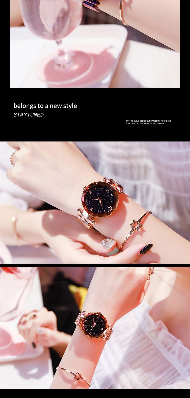 Women's Starry Sky Quartz Watch With Lazy Magnetic Strap_voghion.com