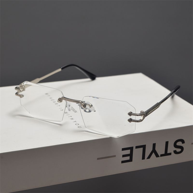 Sommer Rechteckige Randlose Sonnenbrille Modetrend Sonnenbrille_voghion.com