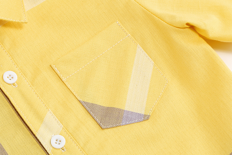 Camisa para niño primavera 2025 nueva a cuadros de moda elegante para niños pequeños de algodón puro traje de verano_voghion.com
