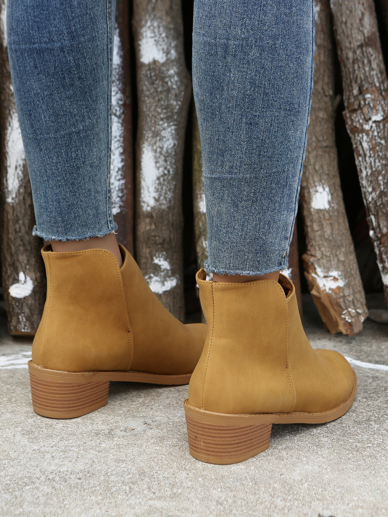 Women's shoes autumn and winter new large size suede Martin boots women's thick heel solid color women's short boots in stock one drop_voghion.com