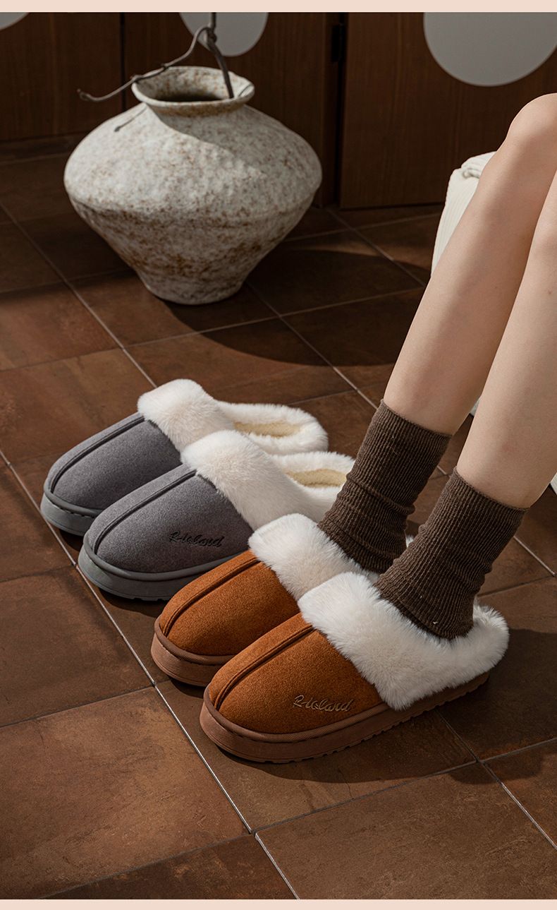Cozy Plush-Lined House Slippers For Women - Non-Slip Indoor Slides With Thick EVA Sole (16 Colors & 5 Sizes, Machine-Washable)_voghion.com