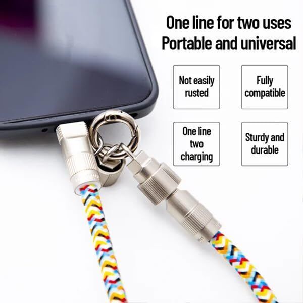 Handy-Lanyard & Ladekabel 2 in 1, USB-C auf USB-C Kabel + Handy-Lanyard_voghion.com
