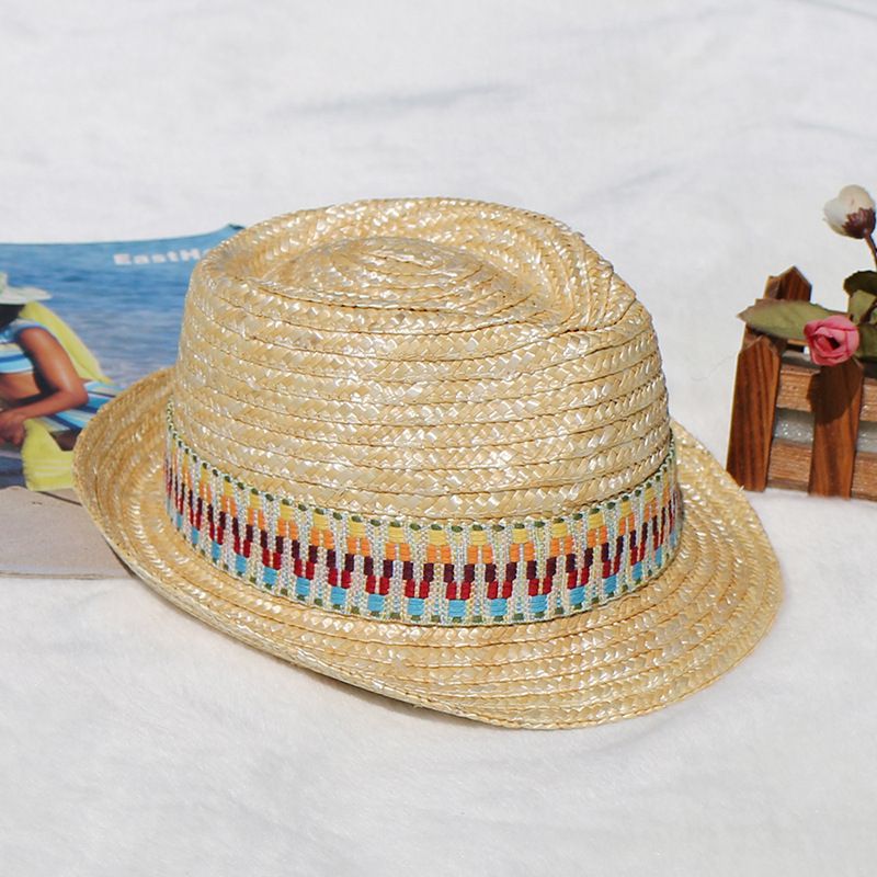 Natural straw braid summer straw colorful decoration with sun protection hat seaside resort straw hat_voghion.com