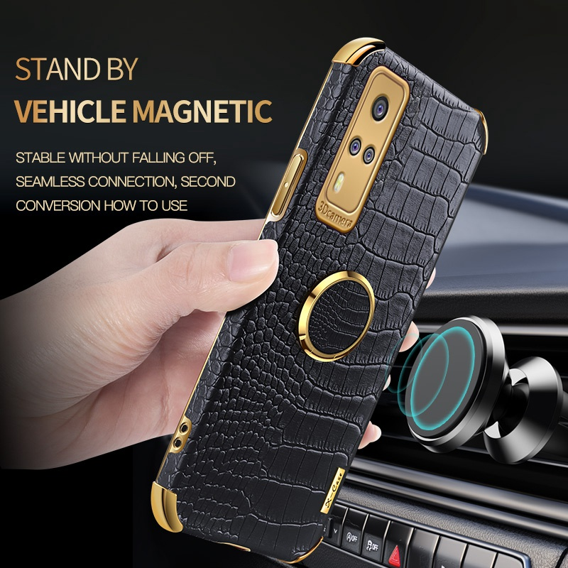 For Vivo S1 Pro V21 V21E iQOO Z3 Luxury Leather Phone Case For Vivo Y51 Y31 Y72 Y53S Y20 Y30 Y20S Y12S Y70 Ring TPU Cover Case_voghion.com