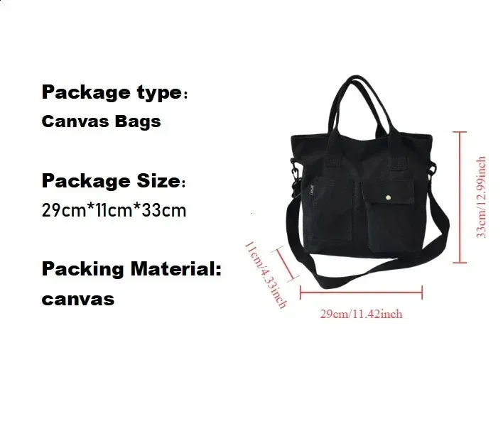 Modische Canvas-Tasche, Handtasche für Studentinnen, Schultertasche, großes Fassungsvermögen, einfarbig, Shopper, lässige Umhängetasche für Damen, 240731_voghion.com