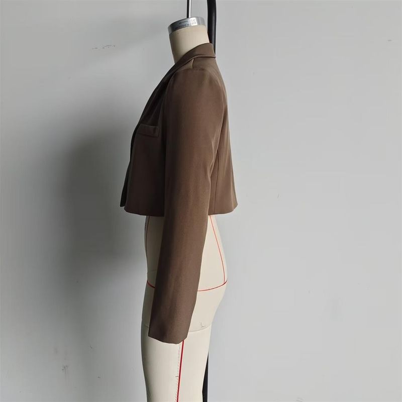 Women's Clothing 2024 Autumn Winter New Style Personality Fashion Simple Short Blazer Jacket For Women_voghion.com