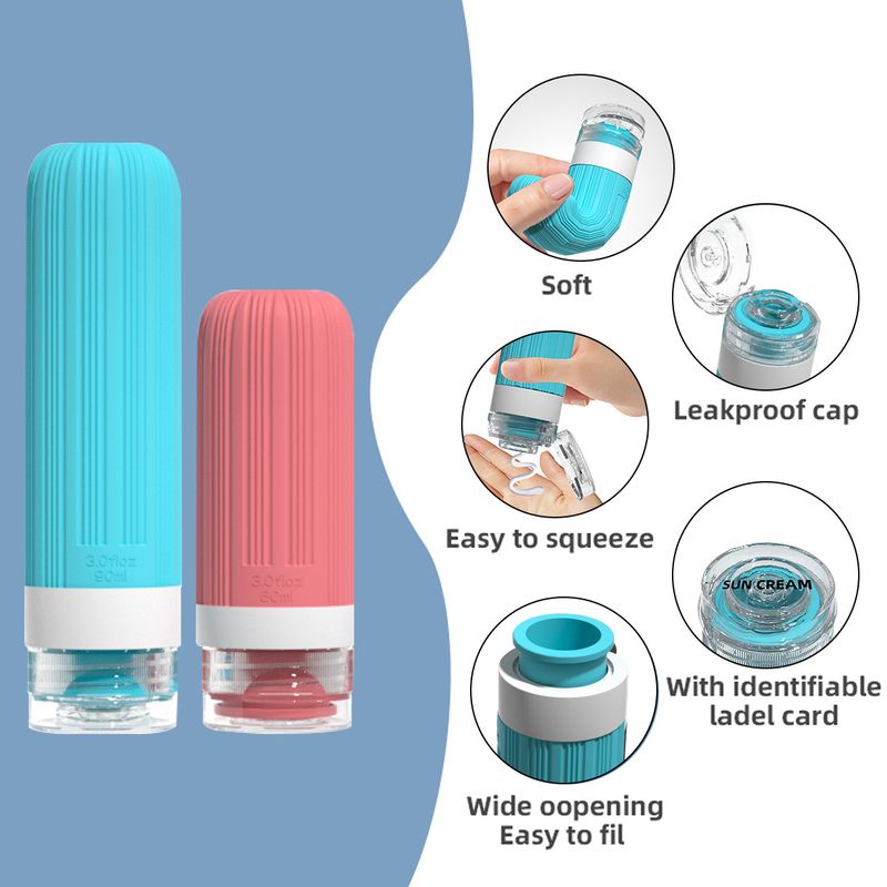 Neu Set Silikon Shampoo Dusche Gel Lagerung Tragbare Reise Abgabe Flaschen_voghion.com
