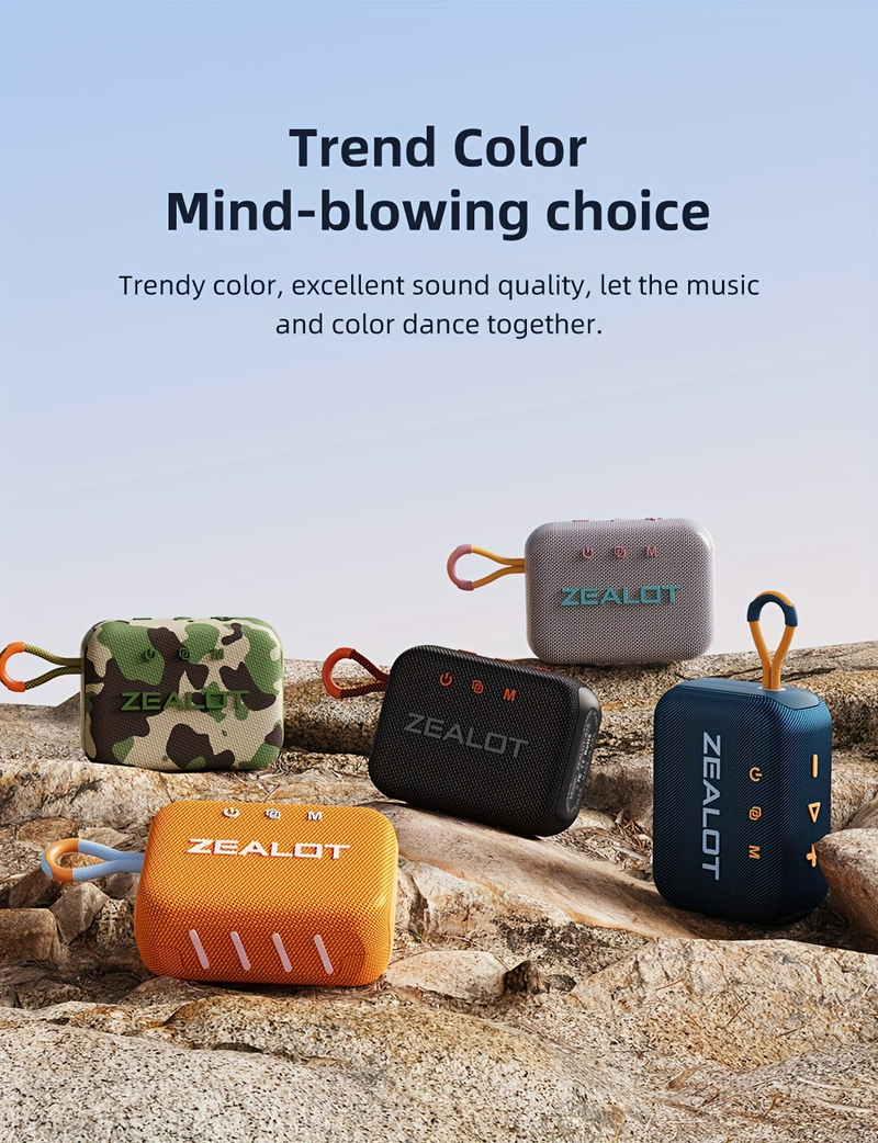 Zealot S75 draagbare draadloze luidspreker, ondersteuning voor TF-kaart/U-schijf/AUX-kabel/TWS twee seriële poortweergave, luidspreker, geschikt voor mobiele telefoon/tablet/TV/com_voghion.com
