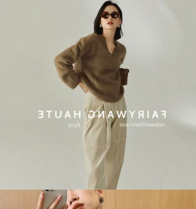 Mädchen-Pullover, weich und flauschig, mit Innenfutter aus Nerzsamt, V-Ausschnitt, gestrickt, für Damen, Herbst/Winter, dick gefüttert, hochwertiger europäischer Stil_voghion.com