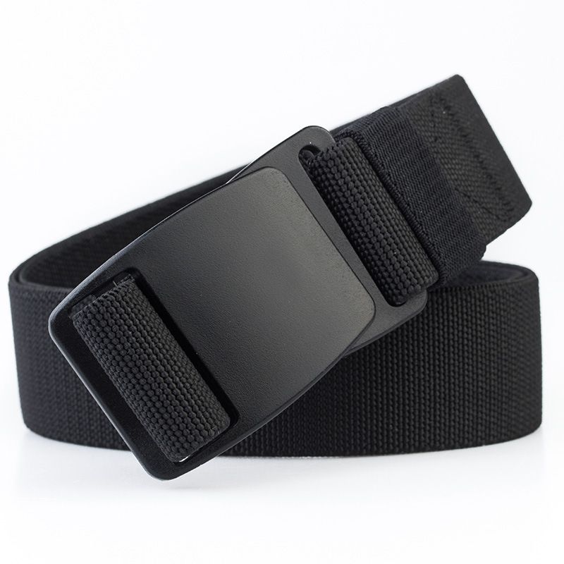HOT Quality Canvas Elastic Belts Anti Allergy Waistband without Metal Nylon Outdoor Thickening Plastic Buckle Casual Man_voghion.com