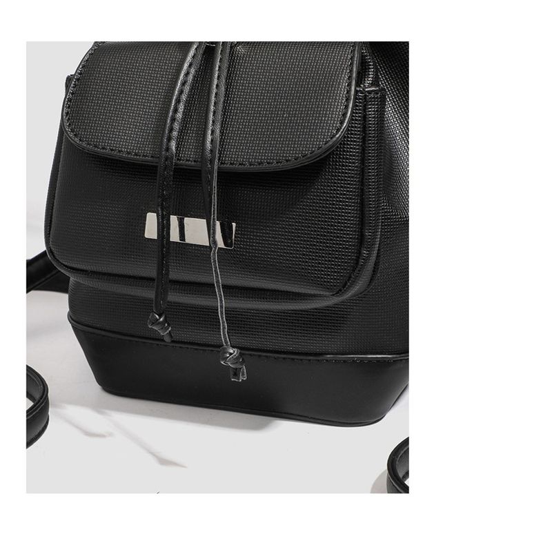 Simple Leisure PU Black Chain Bucket Bag 2025 Spring And Summer New Large Capacity Women's Bags_voghion.com