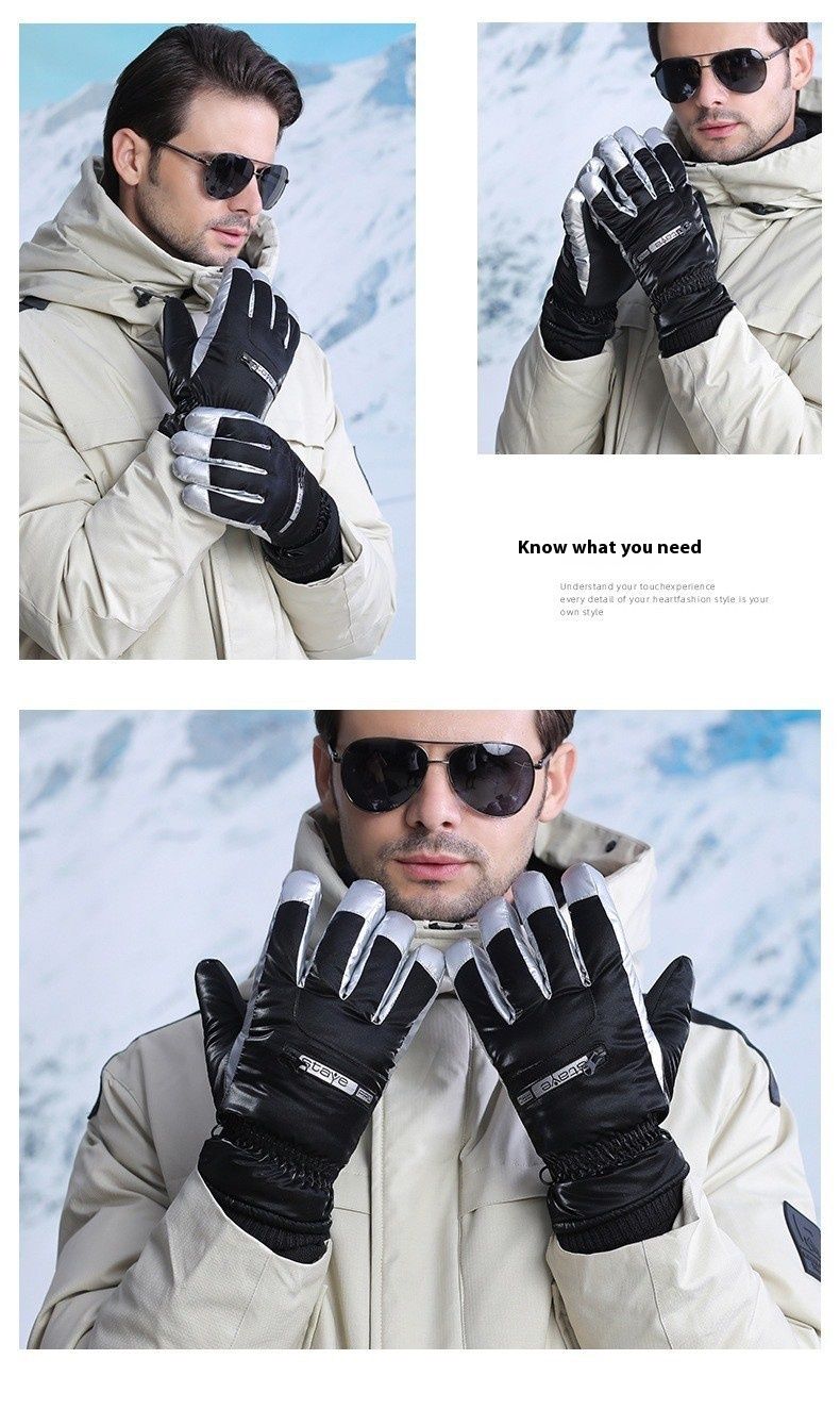 Gants de ski pour femmes, gants chauds d'extérieur, gants en coton à doigts fendus automne et hiver avec veet_voghion.com