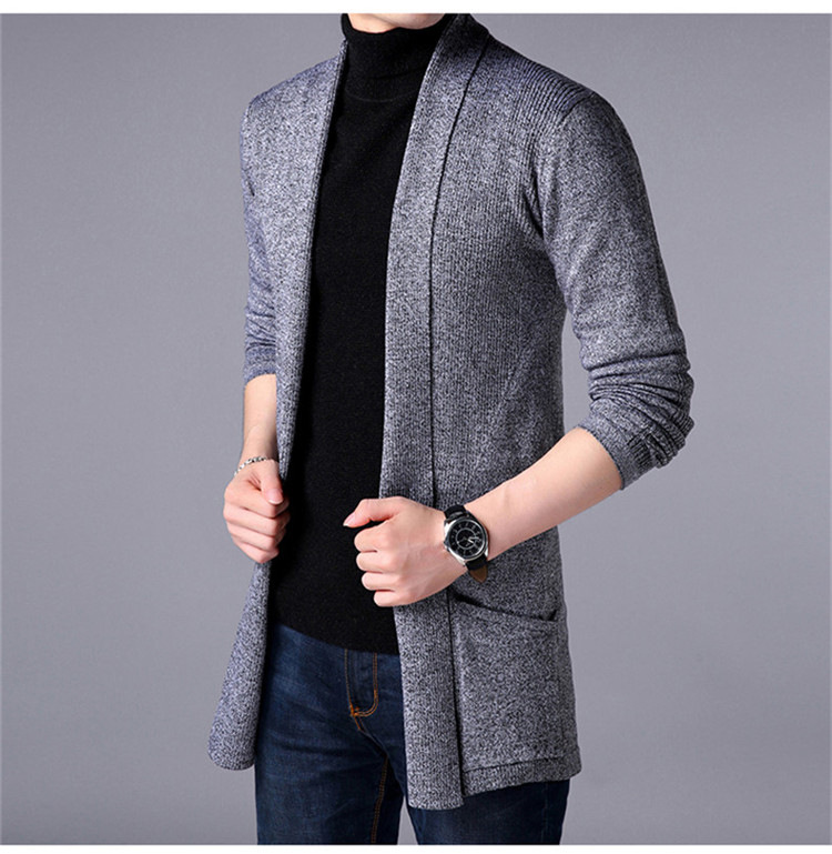 Lange Strickjacke für Herren – Übergroßer Taschenpullover | Minimalistischer Mantel für alle Jahreszeiten_voghion.com