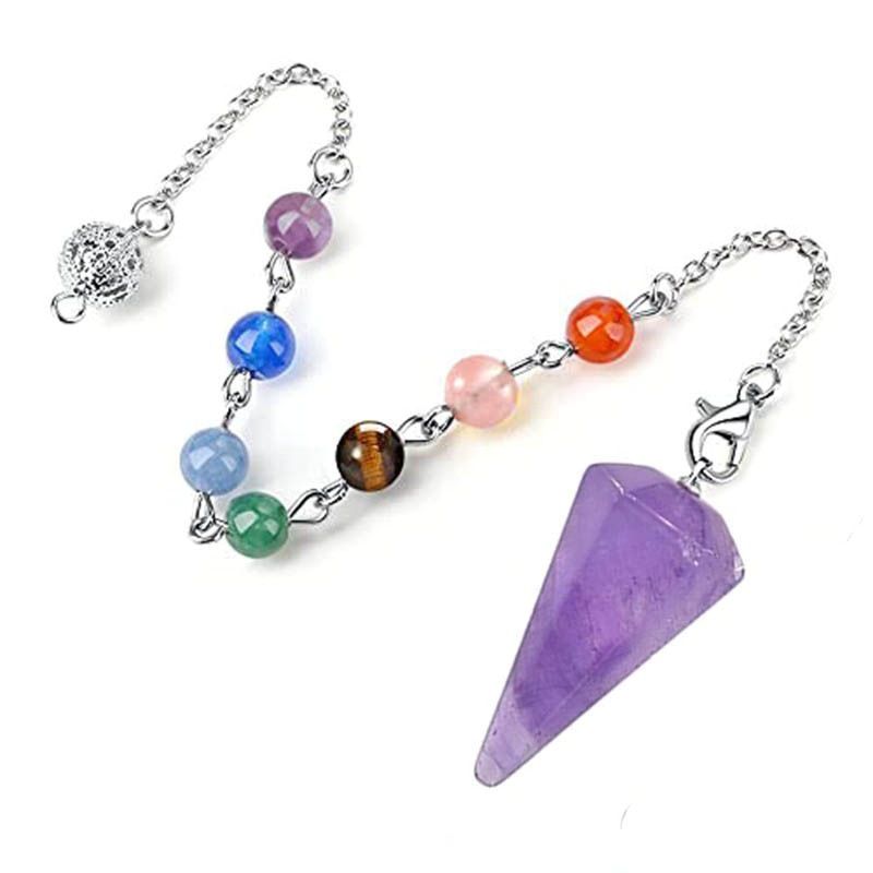 25mm Amethyst Hexagonal Pendant Necklace - Natural Stone Crystal With 18-22 Inch Adjustable Chain For Chakra Balancing & Divination_voghion.com