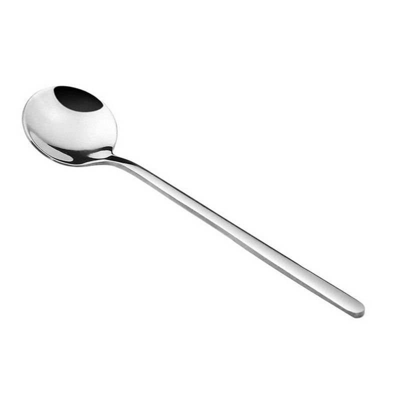 10Pcs Stainless Steel Teaspoon Round Shape Coffee Spoon Kitchen Drinking Flatware 13Cm_voghion.com