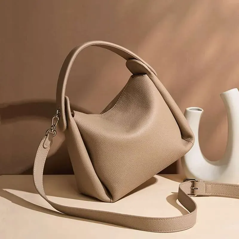 Borsa da designer 2025 Hifashion in vera pelle di vacchetta, piccola, a tracolla, B, per donna, borsa da lavoro, secchiello, tracolla, da donna_voghion.com