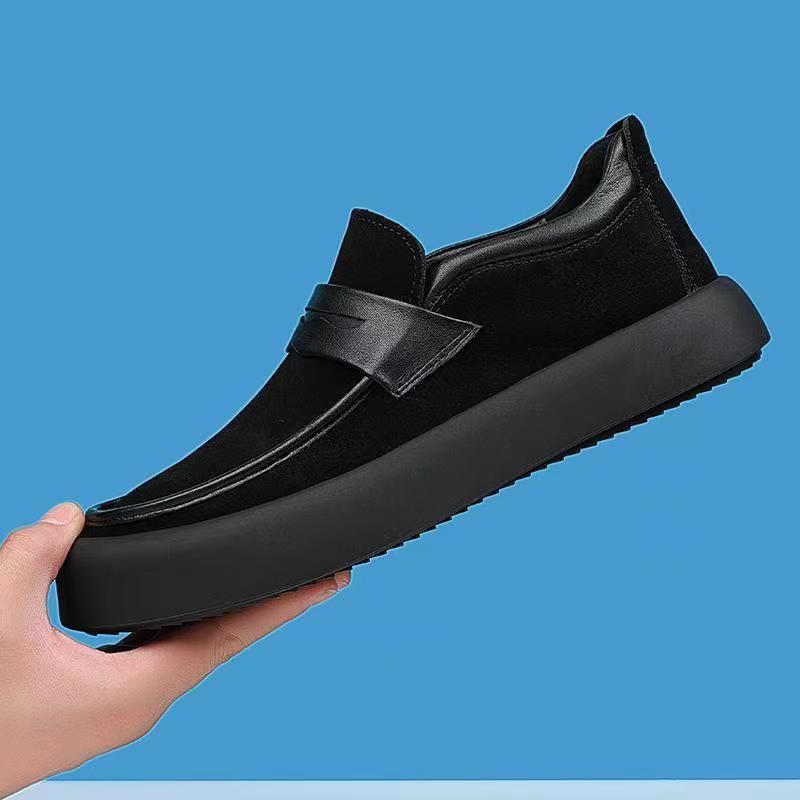 Echte, veelzijdige, trendy, casual leren herenschoenen met een lentelook: One Step Lazy Lefu-schoenen_voghion.com