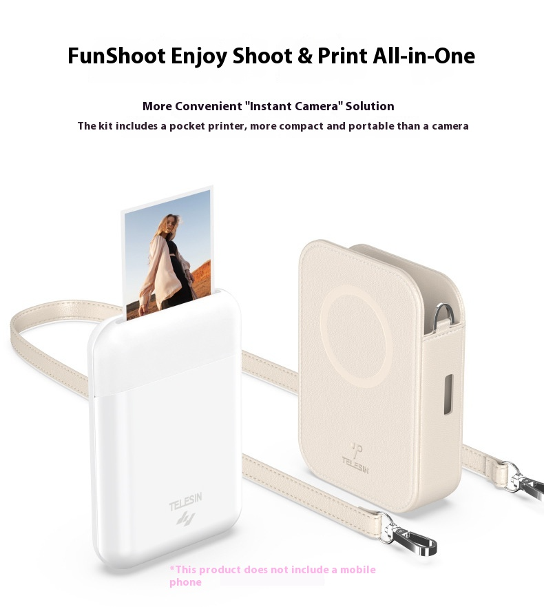 Mini impressora fotográfica, impressora fotográfica instantânea portátil sem fio Bluetooth de bolso, impressão sem tinta para smartphone, uso doméstico e viagens, ZINK Zero Ink_voghion.com