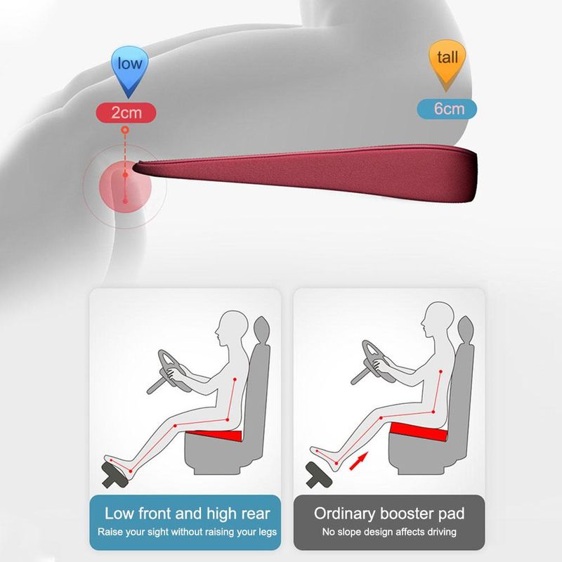 Migliora la visione di guida Design ergonomico Altezza extra per sedia da ufficio Cuscino per auto Cuscini per sedili a cuneo Cuscino per sedere_voghion.com