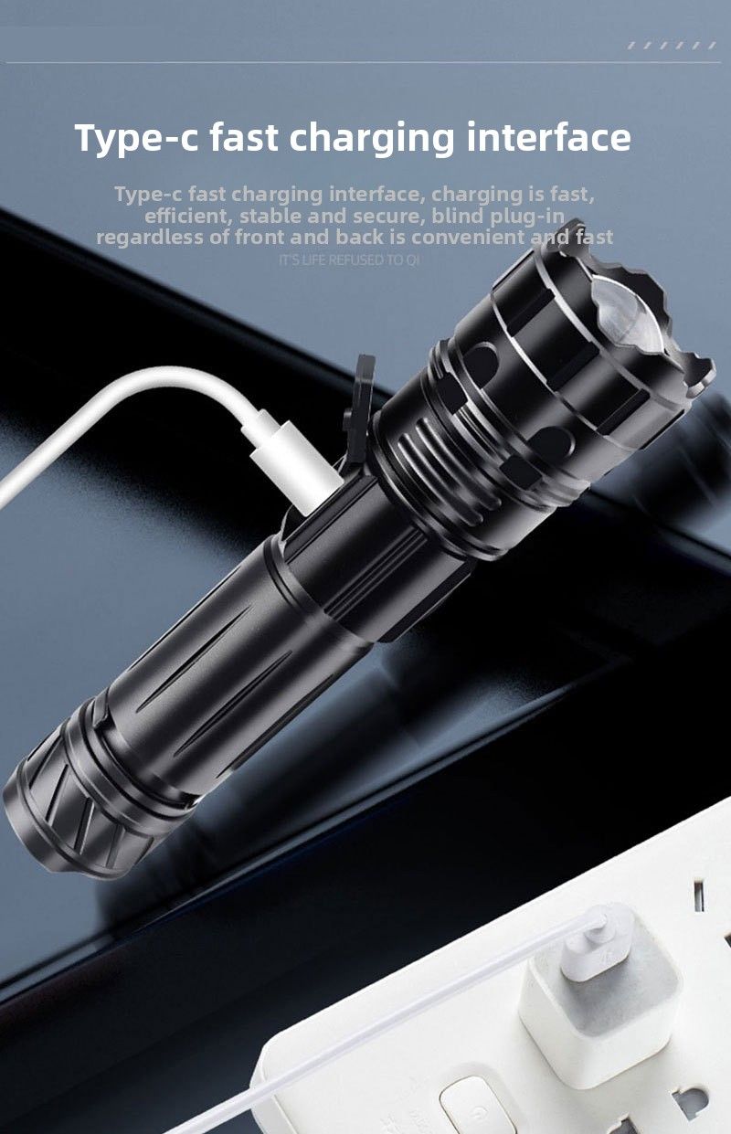 Cross-Border Tactical LED High Brightness Outdoor Small Convenient With Pen Clip Emergency Lighting Zoom Long-Range_voghion.com