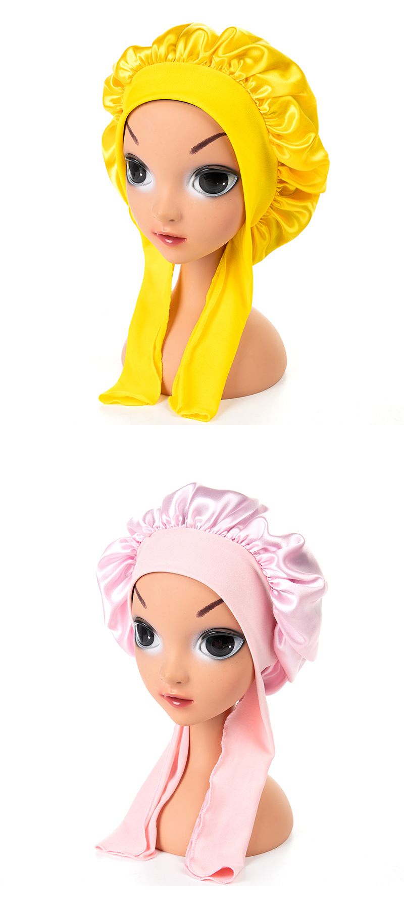 Kinder Neue Elastische Band Satin Hut Bogen Baby Dusche Kappe Schlaf Kappe Ein Stück Dropshipping_voghion.com