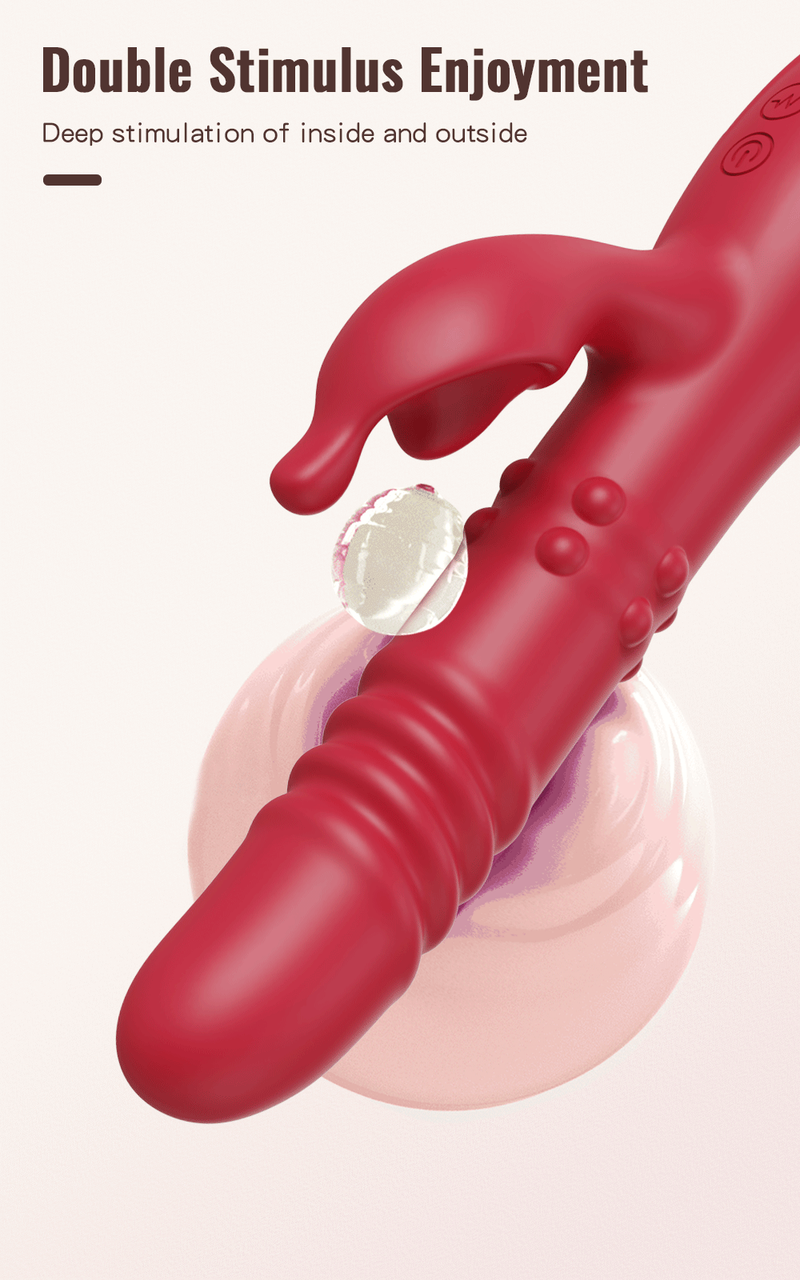 Vibrator Rabbit pentru femei, puternic punct G, telescopic, stimulator clitoridian rotativ, masturbator feminin, sexy pentru adulți_voghion.com