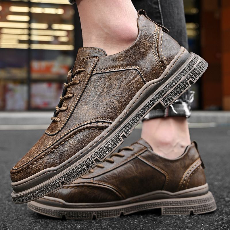 Neu Leder Frühling herren Schuhe High-top herren Erhöhung Werkzeug Martin Stiefel_voghion.com
