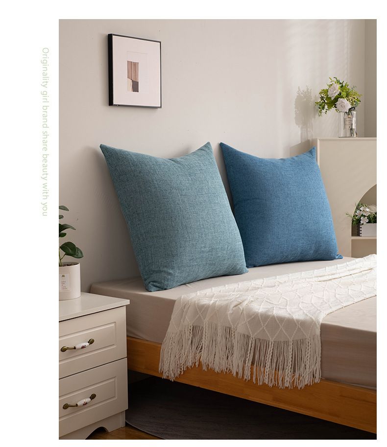 Linen Pillow Cover - Oversized Decorative Cushion Case For Sofa & Bed (Breathable & Hypoallergenic Zipper Closure No Insert Included)_voghion.com