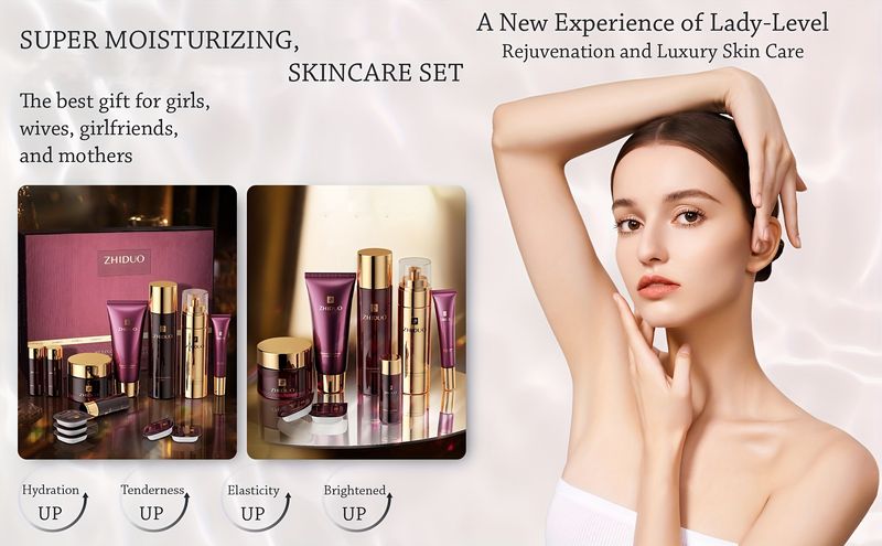 13 Pcs Skin Care Set Improves Skin Texture, Gently Exfoliates Whole Process Facial Cleanser, Toner, Lotion, Essence, Face Cream_voghion.com