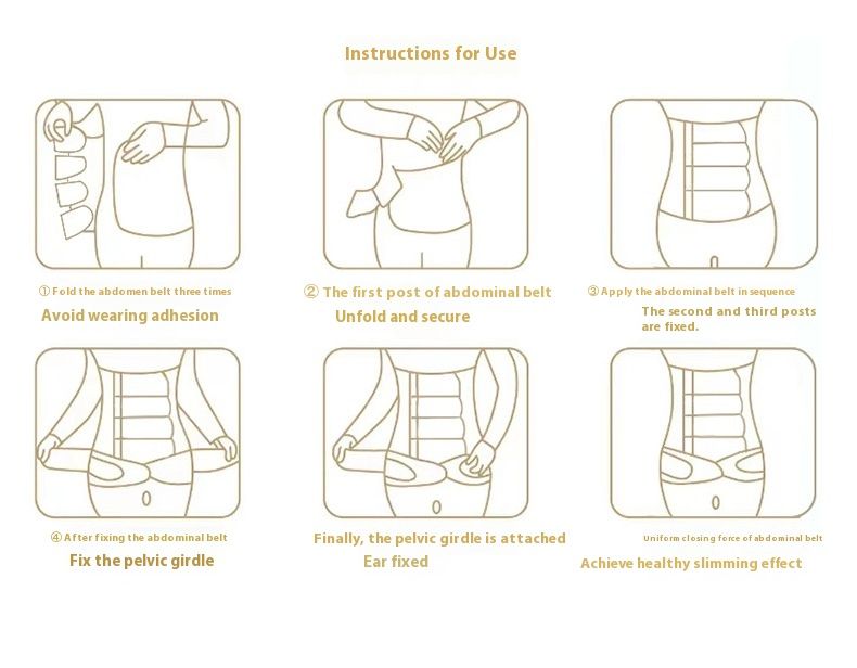 Spring 4-piece Breathable Set Abdominal Pregnant Postpartum Straight Section Dual purpose Plastic Strap with Waist Belt_voghion.com