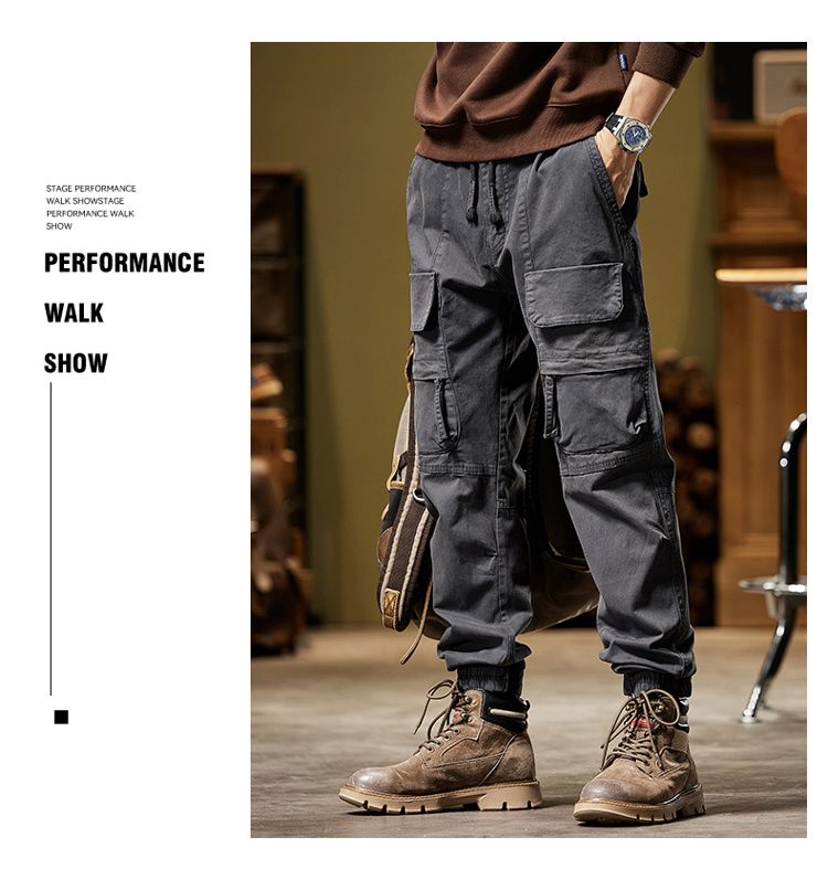 New personalized high street style tooling trousers casual trousers versatile simple fashion niche design leggings_voghion.com