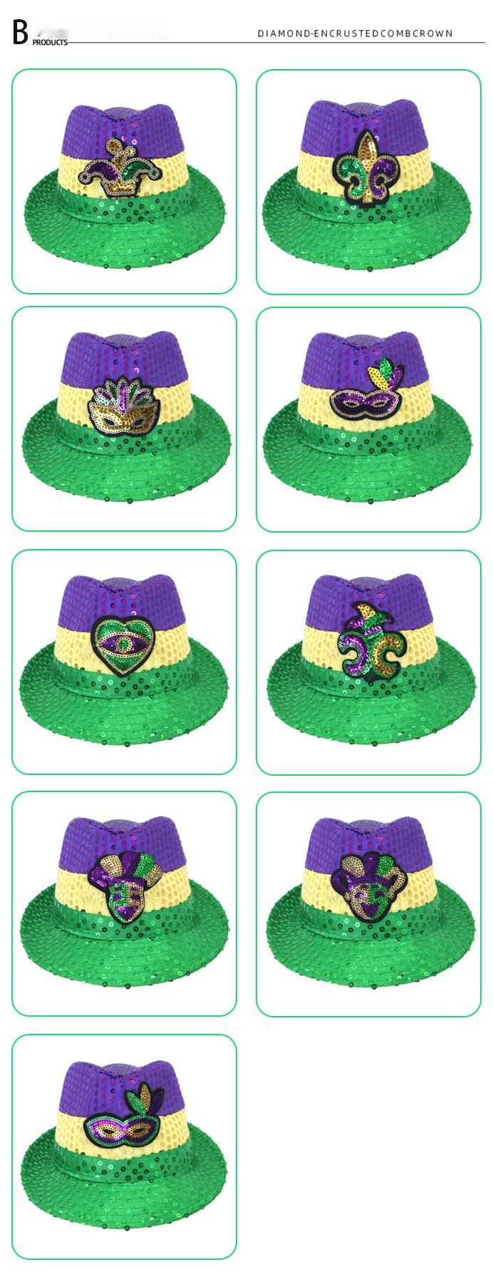 New Brazilian Carnival Three-Color Feather Jazz Hat Venice Party Ball Performance Props_voghion.com