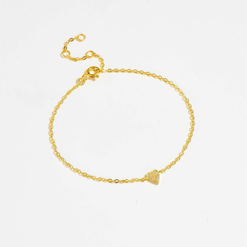 Sterling Silver Heart Bracelet Multi-Adjustable Clasp For Women Simple Versatile Zircon Wedding Jewelry Accessories_voghion.com