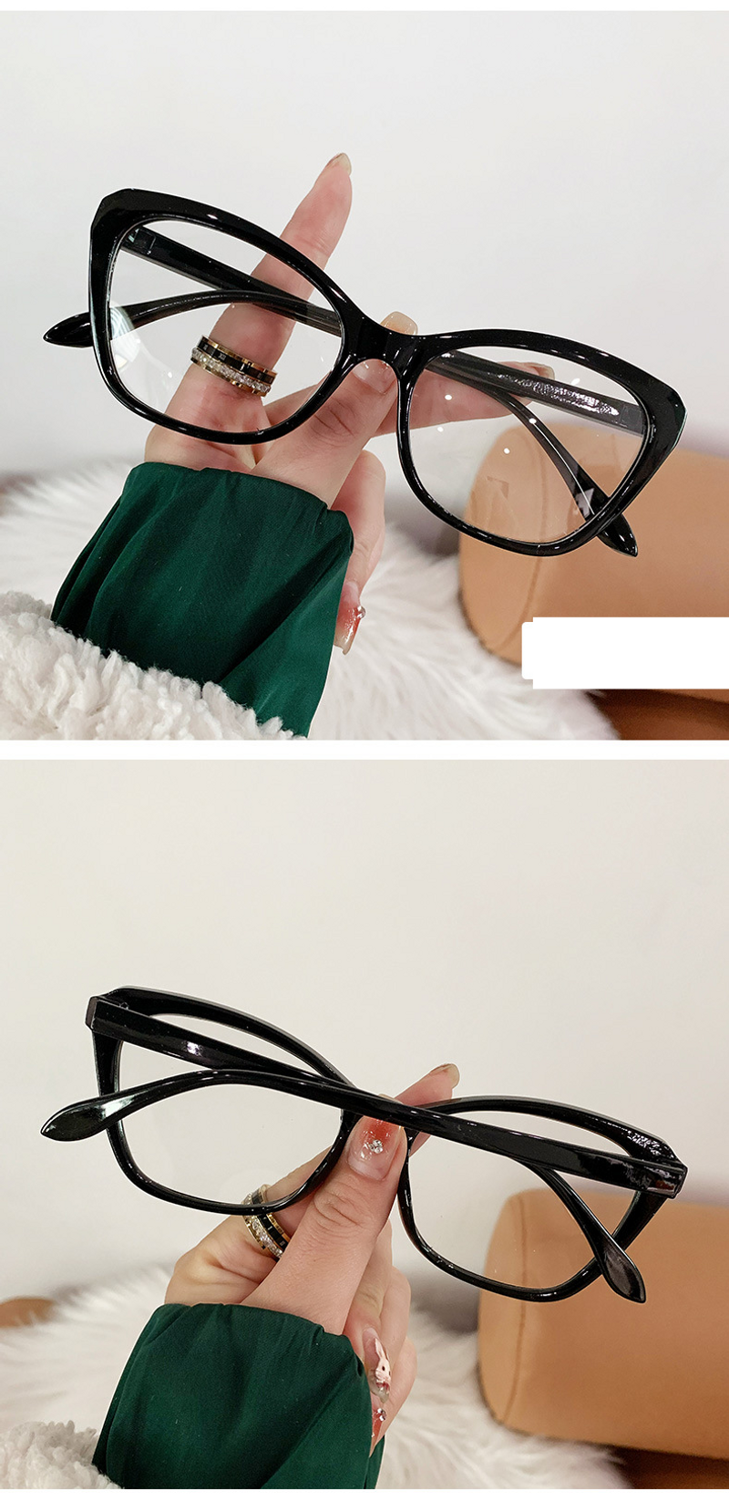 Lunettes unisexes à la mode, anti-bleues, à changement de couleur, verres plats œil de chat avec monture amincissante_voghion.com