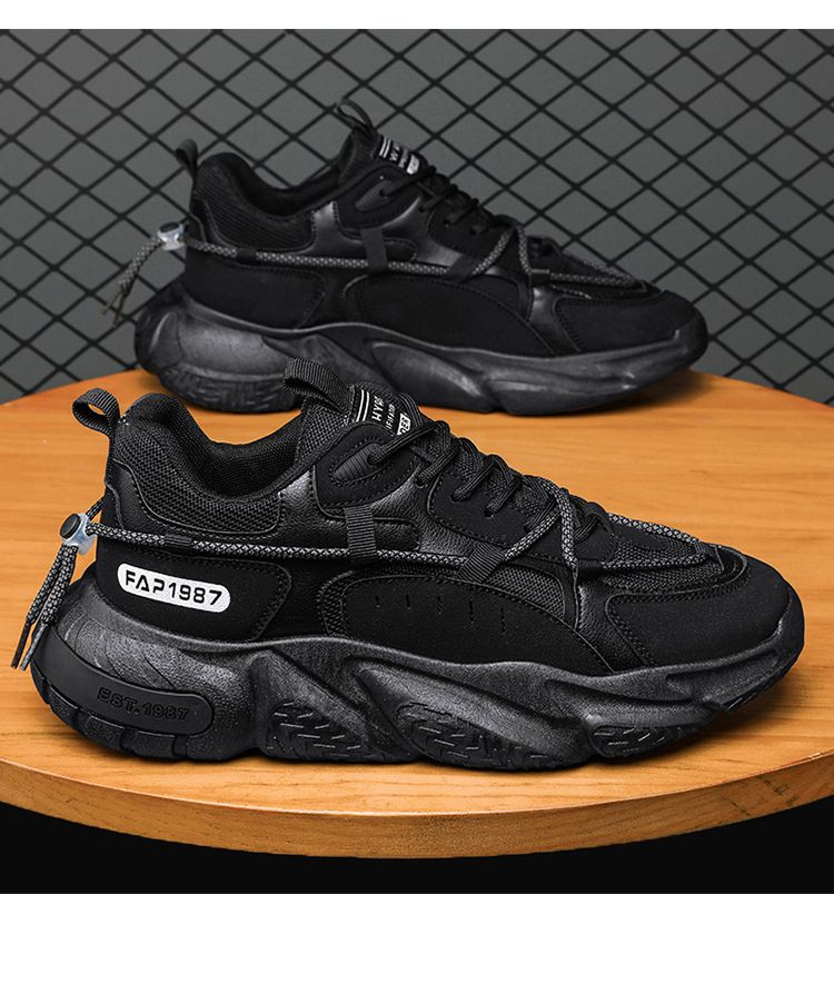 Autumn and Winter New Trendy Outdoor Student Thick Sole Sports Men's Personalized Fashion Lace up Breathable Mesh_voghion.com
