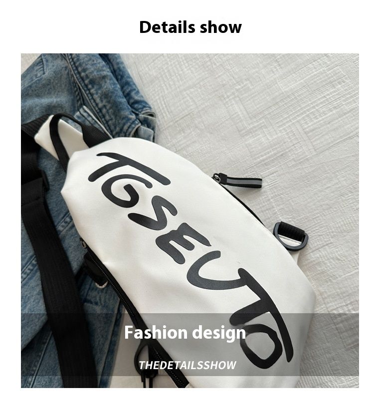 Borsa da petto alla moda con borsa a tracolla multifunzionale stampata con lettera da uomo e da donna Borsa a tracolla diagonale giapponese Borsa casual di tendenza da strada_voghion.com