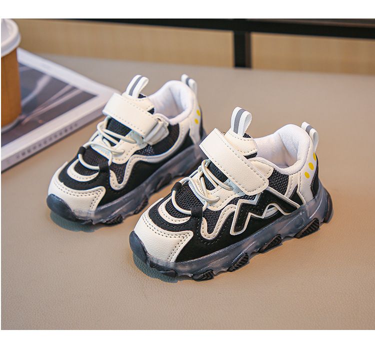 Children's 2023 spring and summer new light-on shoes fashion casual mesh boys and girls soft bottom with light baby sneaker_voghion.com