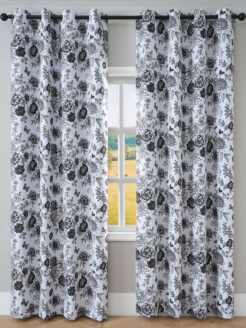 Nordic Minimalist Blackout Curtains – Stylish Printed Polyester Drapes (90-100% Light Blocking, Thermal Insulation, Eyelet Design)_voghion.com